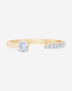 Lab Grown Diamond Stackable Ring Custom 10K 14K Solid Gold 1.5mm Width Minimalist Open <b>Gap</b> Bypass Matching Engagement Wedding - Product Image 1