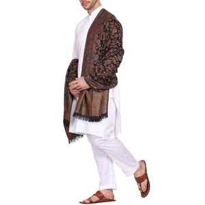 Traditional Kani Pashmina <b>Shawl</b> Soft Warm Handwoven Luxury Solid Men's 300g Winter <b>Wrap</b> for Formal Styling - Product Image 3