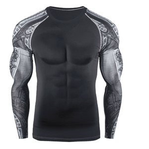 Rashguards de Spandex con Estampado Digital Personalizado para Hombre, Manga Larga, Alta Calidad, con Soporte OEM - Product Image 2