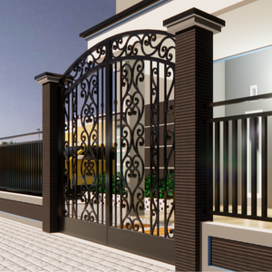 Puerta de Entrada de Hierro Forjado de Alta Calidad, Diseño de Puerta Metálica Personalizada, Puerta Decorativa de Hierro para Entrada de Jardín de Villa, Seguridad - Product Image 1