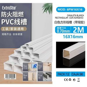 Canalina Portacavi Quadrata ExtraStar Bianca 16X16mm 2M Con Adesivo Per Uso Domestico E Industriale - Product Image 1