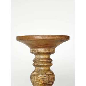 เชิงเทียนไม้ขัดเงาแบบรักษ์โลก สไตล์วินเทจ ชุด 3 ชิ้น ลายแกะสลักคลาสสิก ตกแต่งสำหรับเดือนรอมฎอน สินค้ามาใหม่ - Product Image 4