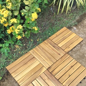 Baldosas de Exterior Cuadradas de Alta Calidad con Doble Bloqueo, Diseño Moderno, Imitación Madera, 300x300mm, Impermeables, Resistentes al Fuego, para Piscinas y Talleres - Product Image 2