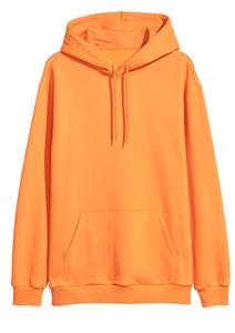 Sudadera con Capucha para Hombre Starman, Forro Polar Naranja, Corte Regular, 100% Algodón Ecológico, Transpirable, Ropa de Calle Larga para Invierno - Product Image 2