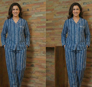 New Arrival Sexy Simple <b>Thermal</b> Hand Block Printed 100% Cotton Summer Pajama Set Soft Lightweight Comfortable Reversible <b>Women</b> - Product Image 2