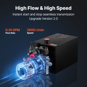 Unità di Potenza Idraulica DC 12V da 12 Quarti, Pompa a Doppio Effetto per Rimorchio Ribaltabile con Pressione Massima di Scarico di 3200 PSI e Portata di 0,91 GPM - Product Image 5