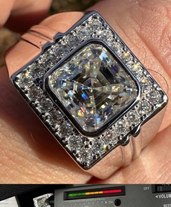 Hip Hop <b>Ring</b> <b>Men</b> Iced Out Asscher Cut Moissanite Diamond Pinky <b>Ring</b> Sterling Silver Bling Statement Jewelry Luxury Fashion Style - Product Image 6
