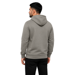 Sweat-shirt à capuche gris pour homme EURO, coupe classique, décontracté, en molleton, avec poche, broderie, 100% coton, motif géométrique, respirant, hiver - Product Image 4