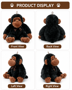 Cute Monkey Plush <b>Toy</b> <b>Soft</b> <b>Stuffed</b> Animal Kawaii Monkey Pillow Velboa Fabric Kids Gift OEM Custom Logo Available - Product Image 4