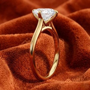 14K/18K Solid Gold Oval Cut Moissanite/Diamond <b>Solitaire</b> Engagement <b>Ring</b> for Women, Classic 4 Prong Setting Minimalist Bridal We - Product Image 2