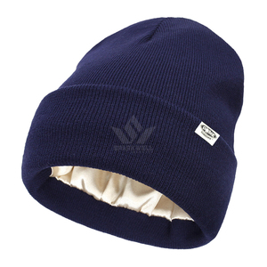 Bonnet unisexe blanc en jacquard, 100% acrylique, tricot uni, bonnet d'hiver décontracté pour adultes, circonférence de la tête 58-60 cm - Product Image 3