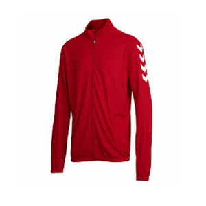 Veste de sport en polaire rouge pour homme, col montant, fermeture éclair, couleur unie, vêtement d'automne, coupe classique, matière polyester - Product Image 1