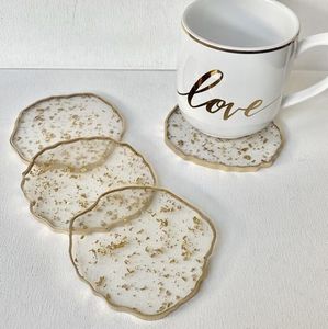 Juego de Posavasos Redondos de Resina Hechos a Mano y Personalizados con Diseño Decorativo de Epoxi para Decoración del Hogar - Product Image 3