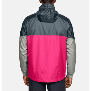 OEM Mens Formal <b>Pink</b> Grey Varsity <b>Jacket</b> Full Zip Lightweight <b>Waterproof</b> Canvas Windbreaker Sportswear Training Athletic Front - Product Image 2