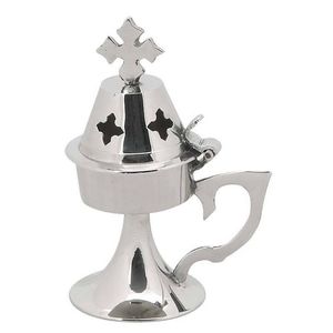 Brûleur d'encens en laiton avec croix sur le dessus, fait main, religieux, pour l'Église orthodoxe orientale, diffuseur d'arômes Bakhoor pour la maison, toutes saisons - Product Image 3