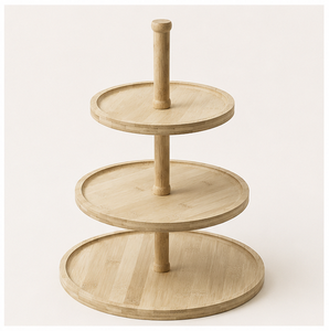 Wholesale Eco-Friendly 3 Tier Wood Cake <b>Stand</b> for Weddings and Parties Natural Wooden <b>Cupcake</b> Tower and Tiered Dessert Display - Product Image 1
