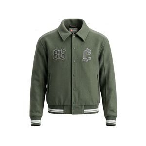 Vintage Style Custom Embroidery Varsity Bomber Jacket Retro Cotton Men Breathable Eco-Friendly Winter Streetwear Fashion <b>Coat</b> - Product Image 1