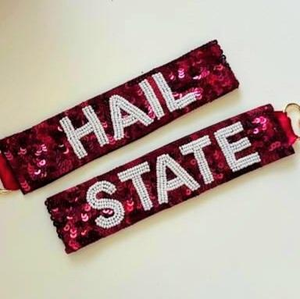Vols key Straps beaded and sequins embroidered key Strap with <b>customization</b> for pouch and keys. - Product Image 3