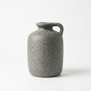 Vase <span class=keywords><strong>Pichet</strong></span> Rustique en <span class=keywords><strong>Terre</strong></span> Cuite Gris Foncé Soso, Pot en Céramique Artisanale, Récipient Décoratif en Grès, Vente en Gros - Product Image 1