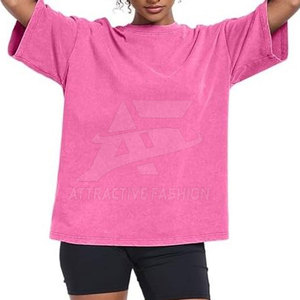 T-shirt femme délavé style décontracté, qualité supérieure, directement de l'usine, idéal pour le quotidien - Product Image 2