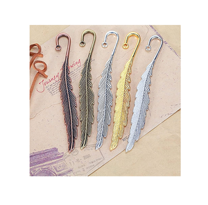 Marcapáginas de metal con diseño de pluma, hecho a mano, estilo creativo, para regalos promocionales, artesanías, diseño de pluma bonito y encantador. - Product Image 6