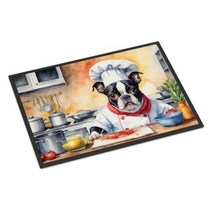 New Boston Terrier the Chef Doormat Non Slip Washable Low Pile 18H X 27W <b>Indoor</b> Outdoor Entryway Rug Front <b>Door</b> <b>Mat</b> - Product Image 1
