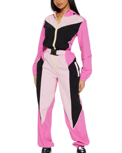 Conjunto Deportivo Casual para Mujer, Chaqueta y Pantalones Cortavientos, Tela Ligera, Ajuste Cómodo, Ropa Deportiva Elegante - Product Image 1