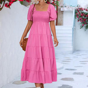 Vestido de Verano Azul Marino Ajustado, Sin Mangas, Cuello Alto, Sexy, con Aberturas y Lazo, Tejido Elástico, para Vacaciones - Product Image 6