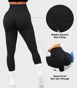 Scrunch Butt Sports Women Leggings Butt Lifting <b>Tummy</b> <b>Control</b> High Waisted Solid Workout Gym Running Compression Tight Yoga Pant - Product Image 4