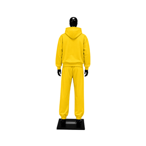 Conjunto Deportivo Personalizado Amarillo para Hombre, Sudadera con Capucha Oversize y Pantalones Jogger, Estampado Gráfico, Ropa Deportiva Urbana, Venta al Por Mayor OEM - Product Image 2