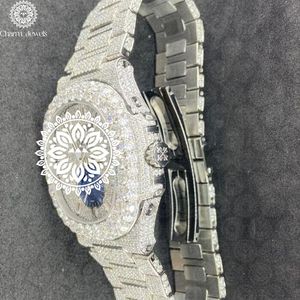 Charm_Jewels Luxury Stainless Steel <b>Diamond</b> Paved Analog Quartz <b>Watch</b> Women Fashion Jewelry 30mm Round Case Folding Clasp - Product Image 3