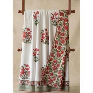Organic Handmade Queen Floral Embroidered Reversible All-Season Cotton Quilt Blanket <b>Bedspread</b> Buy Direct From Supplier - Product Image 1