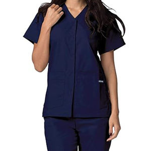 Wholesale Price High Quality Nurse Uniform Jersey Fabric Breathable Summer Hospital <b>Scrubs</b> Customizable <b>Tops</b> For Women - Product Image 4
