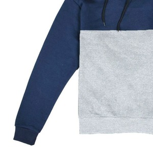 Sudadera con Capucha para Hombre, Diseño Color Block Azul Marino y Gris, Corte Regular, Informal, Tejida, Manga Larga, Invierno, Transpirable, Ecológica - Product Image 4