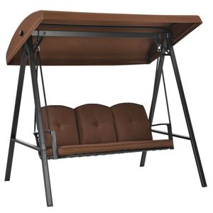 Columpio de Porche Ajustable para 3 Personas con Toldo y Cojines, Columpios para Patio - Product Image 1