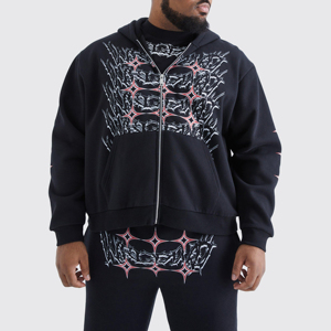 Conjunto Deportivo de Dos Piezas para Hombre, Talla Grande, Informal, Ecológico, de Forro Polar Estampado, Sudadera con Capucha y Pantalones Deportivos, para Invierno - Product Image 6