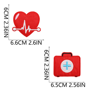 Wholesale <b>Iron</b>-On Embroidery Nurse Uniform Badge Cartoon Nurse Hat Medical Embroidered Twill Canvas Patches Custom Clothing Hat - Product Image 5