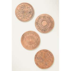 Sous-verres en métal doré modernes en gros, élégants, à texture martelée, résistants à la chaleur, protection de table pour restaurant - Product Image 4