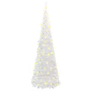 Sapin de Noël artificiel en PVC blanc, décorations lumineuses festives pour les fêtes - Product Image 5