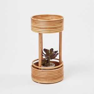Support de fleurs artificielles en bambou minimaliste, design circulaire, écologique, pour plantes d'intérieur, finition naturelle - Product Image 2