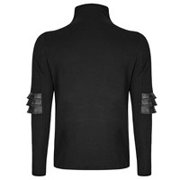 Chemise gothique pour homme sur mesure à manches longues, rouge foncé, coupe ajustée, en coton extensible avec des sangles en simili cuir et des boutons métalliques