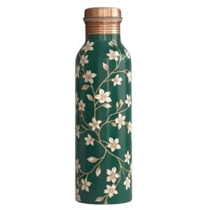 Wholesale Vintage Floral Print Pure Copper <b>Water</b> <b>Bottle</b> Leak Proof Health Benefits Copper Drinkware for Drinking Gifting - Product Image 6