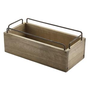 Organizador de Cubiertos de Madera de Acacia Económico con Ancho Asa de Metal Negra, Organizador de Mesa de 4 Compartimentos al por Mayor para Pedidos al por Mayor - Product Image 5
