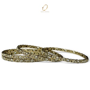 Fashion Antique <b>Crystal</b> High Quality Gold Plated Kashmiri Bangles Set for Women Wholesale Indian Wedding Fashion at Low Price - Product Image 4