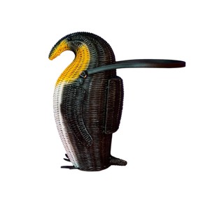 Handmade Penguin Shaped Rattan Crossbody <b>Bag</b> Plant Fiber Animal Design Portable Storage <b>Bag</b> for Kids - Product Image 1