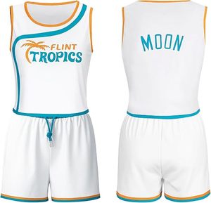 Uniforme de basket-ball semi-professionnel pour femmes, Costume de maillot Jackie Moon Flint Tropics, survêtement, tenue de sport pour Halloween, Cosplay - Product Image 1