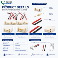 Conector de Cableado Automotriz de 2 Pines para Luces LED de Automóvil