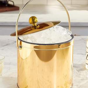 Cubo de hielo metálico resistente para enfriar bebidas, elegante enfriador de vino, champán y cerveza, ideal para el hogar, la cocina o el bar. - Product Image 3