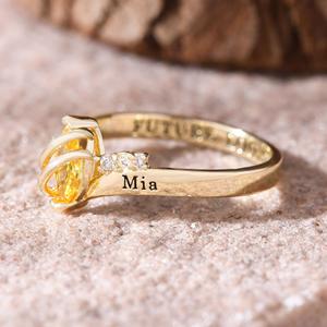 Anillo de Graduación Universitario Personalizado BOJ School Ring 059, Anillo de Colegio Secundario para Ella, con Piedra de Nacimiento, Plata 925, ¡Oferta! - Product Image 3