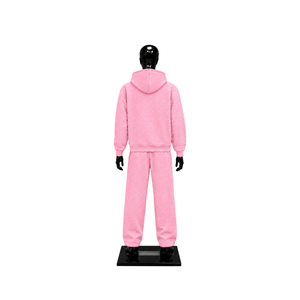 Conjunto Deportivo para Hombre, Color Rosa Claro, Sudadera con Cierre Completo, Pantalones Anchos, Logotipo Personalizado, Ropa Deportiva Casual, Venta al Por Mayor OEM - Product Image 2